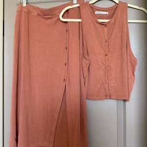 2 Piece tank and Terracotta Skirt
